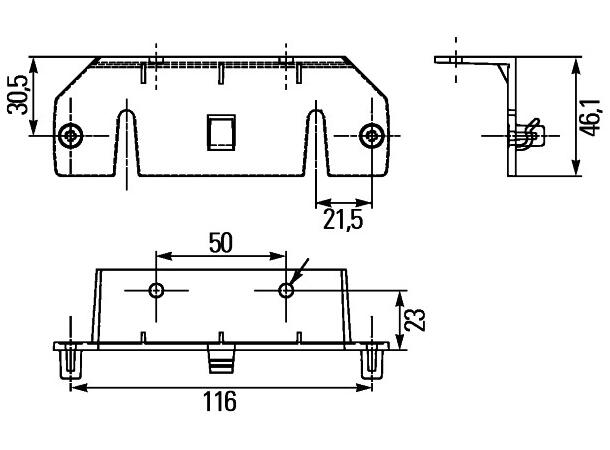 Vinkelbrakett markeringslys -008 645- Hella 