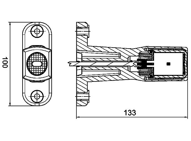 LED Gummiarm 24v 4led Kort h/v K:2000mm Hella 