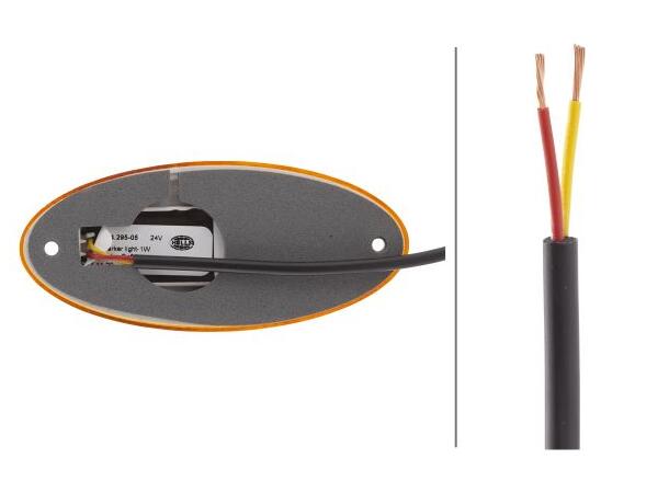 LED Sidemarkeringslykt 12V 2led Gul Oval Hella 