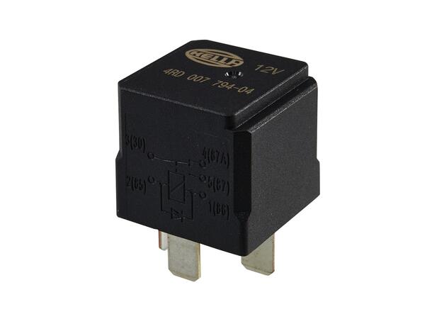 Vekselrele 12V 20/30A m/diode Hella 