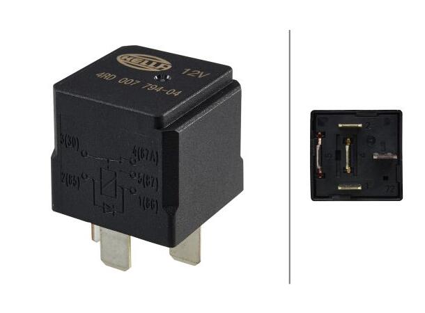 Vekselrele 12V 20/30A m/diode Hella 