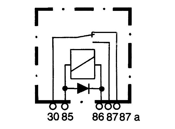 Vekselrele 12V 20/30A m/diode Hella 