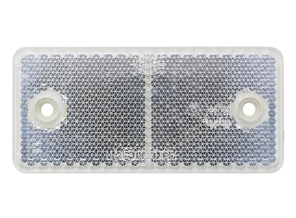 Refleks hvit rekt.94x44mm hull 2xØ4,3mm Hella 