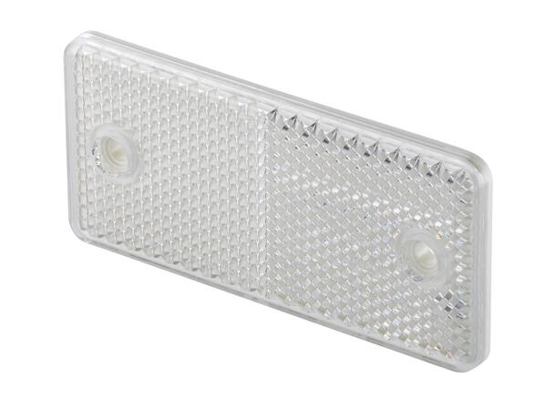 Refleks hvit rekt.94x44mm hull 2xØ4,3mm Hella 