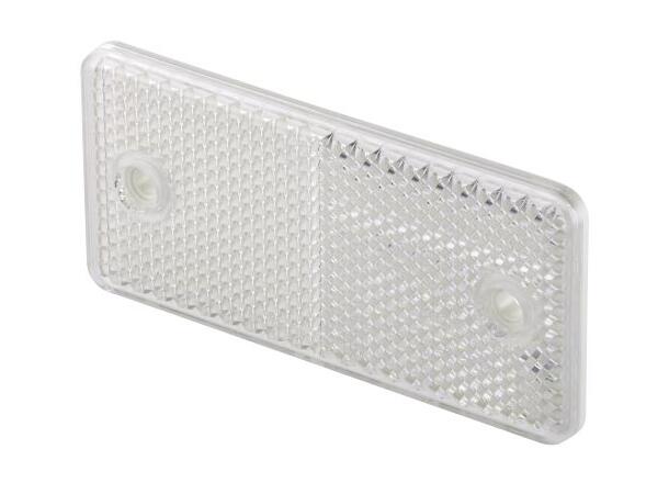 Refleks hvit rekt.94x44mm hull 2xØ4,3mm Hella 