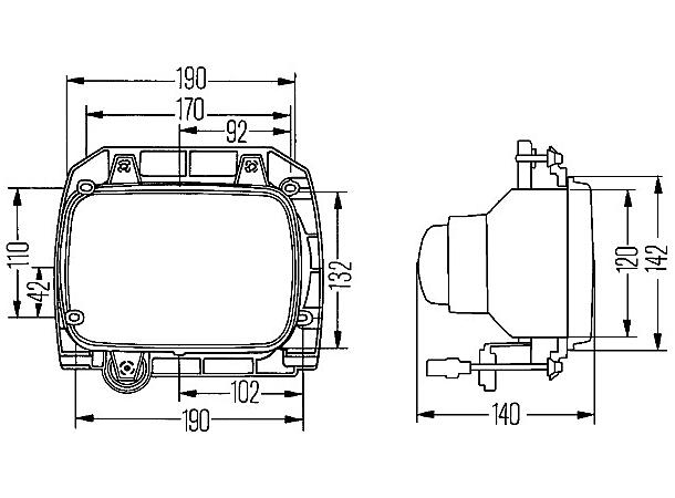 Hovedlys H4 høyre Hella 