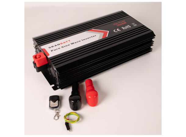 Inverter 24V 3000W (6000W) Ren Sinus Med trådløs fjernkontroll 