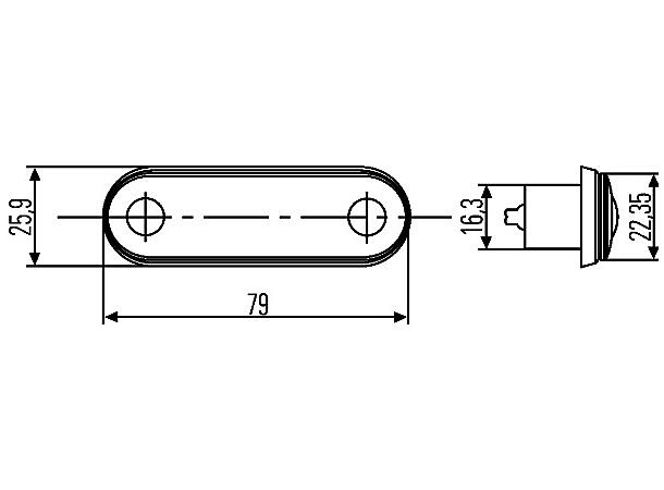 LED Posisjonslykt  12-24v1 led hvit Hella 