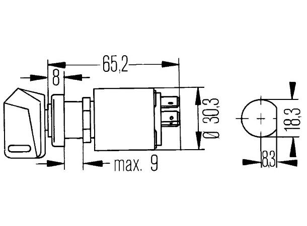 12v Tenningsbryter m/start Hella 