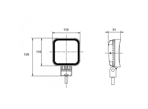 Arbeidslys LED 2000 Flood  0,3m Fabrilcar 