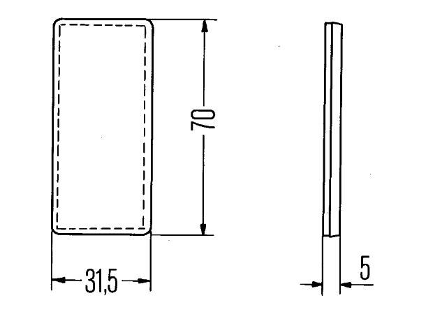 Refleks rød selvklebende 70x31,5mm Hella 