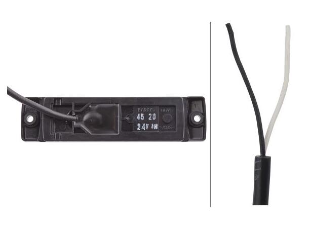 LED Markeringslykt 24V 1Led Hvit 5000mm Hella 