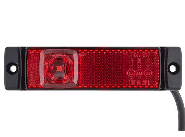 LED Markeringslykt 24V 1Led Rød 300mm Hella 