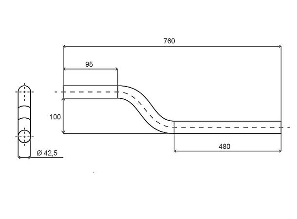 Skjermrør PK-760 (100mm) Ø42,5mm 