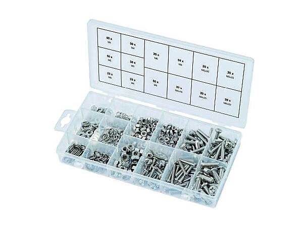 Ball head machine screws assortment, met ric, 475 pcs 