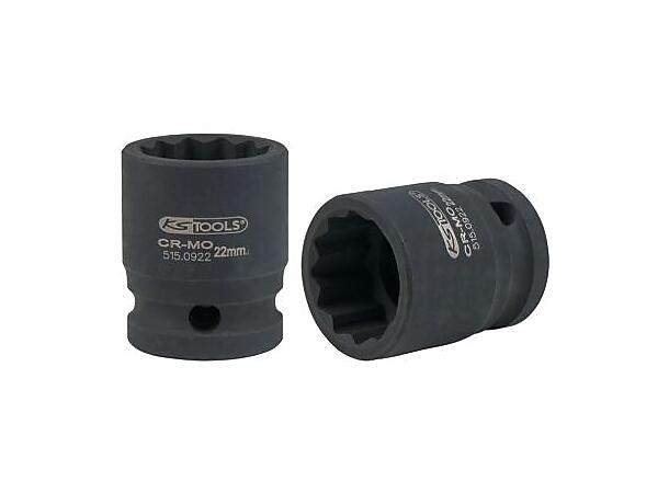 1/2" 12 point impact socket, short, 22mm 