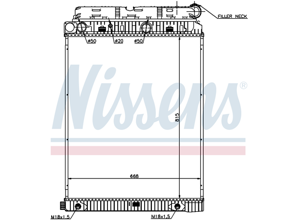 Radiator 815x668x42mm MB Axor Nissens 