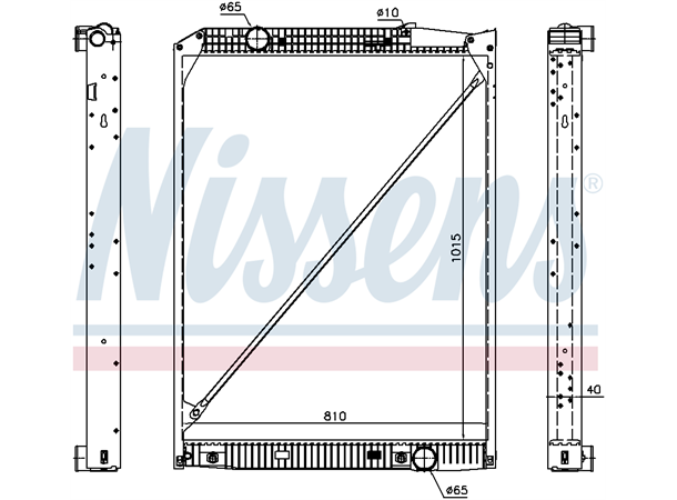 Radiator m/Ramme 1015x810x40mm MB Actros Nissens 