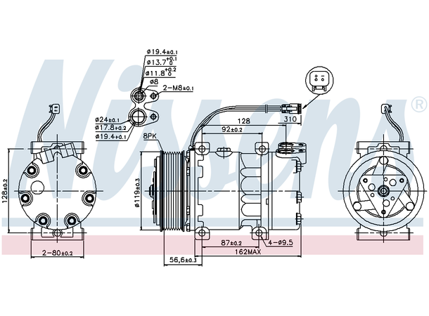 Kompressor AC Scania Nissens 
