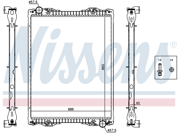 Radiator m/Ramme Scania Nissens 