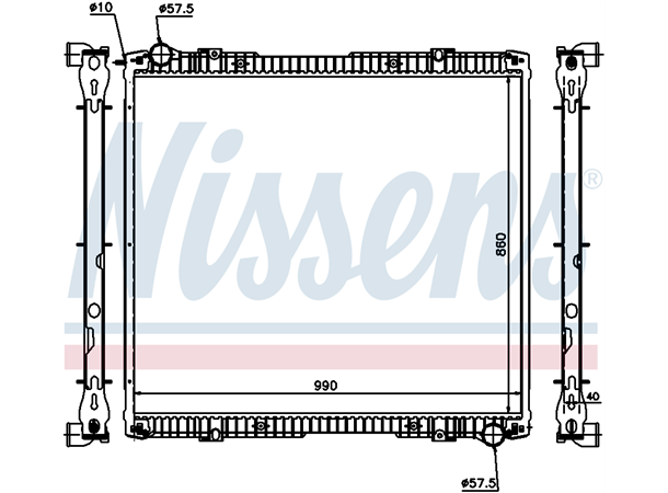 Radiator m/ramme Scania Nissens 