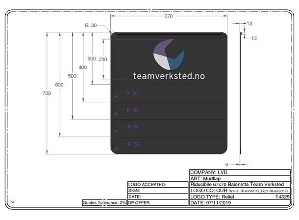 Skvettlapp 67x70  Team Verksted 