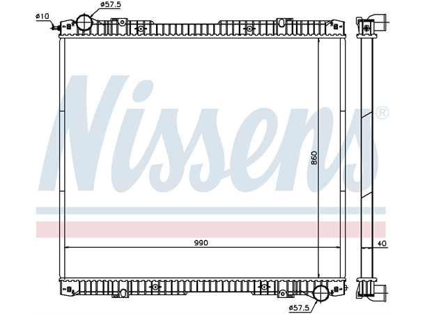 Radiator u/ramme Scania Nissens 