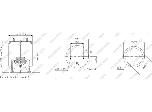 Luftbelg SAF 2618V Kunsstoff PRIME-RIDE 