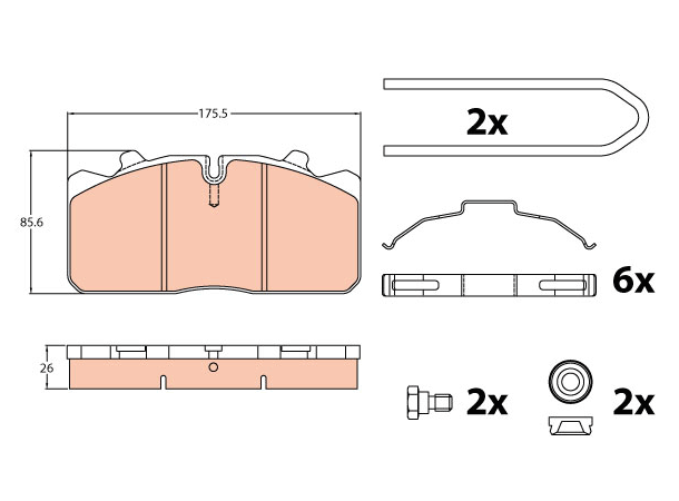 Brake Pad Set disc brake PROEQUIP 