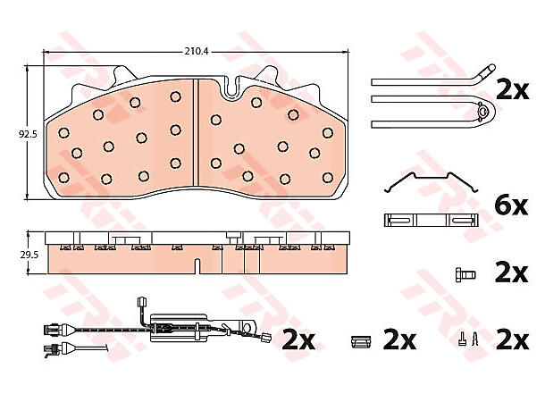 Bremseklosser Wabco PAN 19-1 inkl slit.v PROEQUIP 