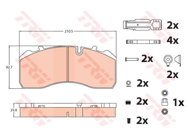 Bremseklosser SB/SN6 19,5" TRW 