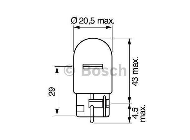 Pære 12V W21W Pure Light Bosch 