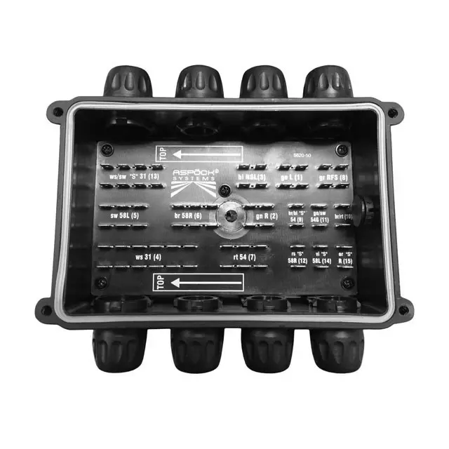 Koblingsboks 14pol 180x160x82mm Aspöck 
