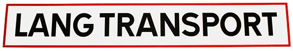 Lang Transport skilt 1250 x 200 x 2mm Bevola 