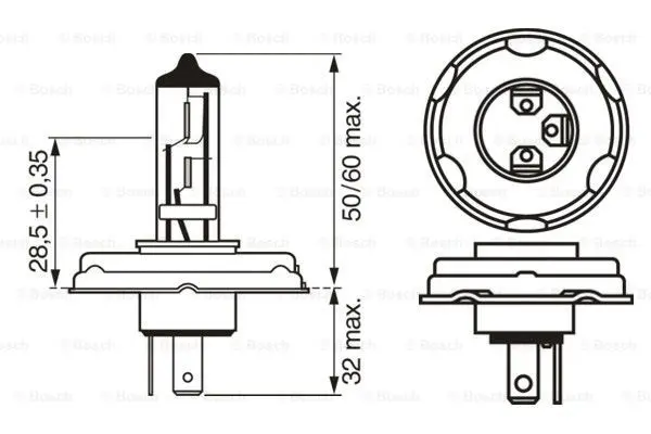 Pære 12V R2 Halogen Pure Light Bosch 
