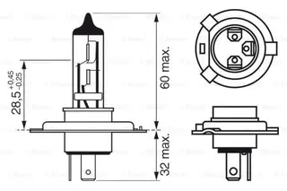 Pære 12V H4 Pure Light Bosch