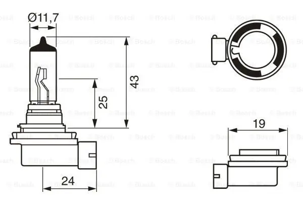 Pære 12V 55W H11 Pure Light Bosch 