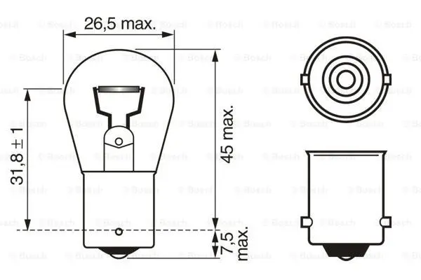 Pære 12V P21W Pure Light Bosch 