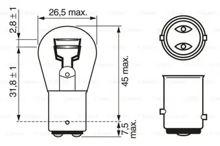 Pære 12V P21/5W Pure Light Bosch