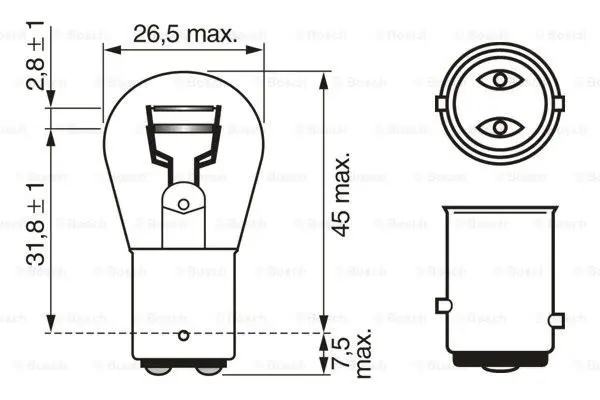 Pære 12V P21/5W Pure Light Bosch 