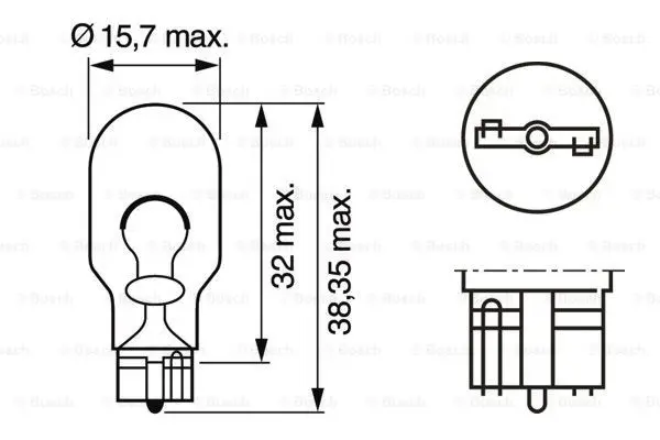 Pære 12V W16W Pure Light Bosch 