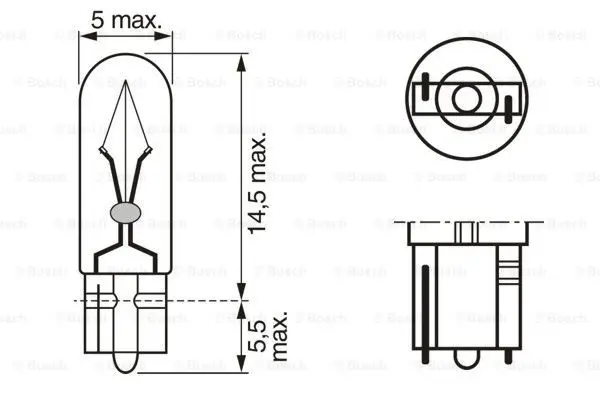 Pære 12V T5 1,2W Pure Light Bosch 