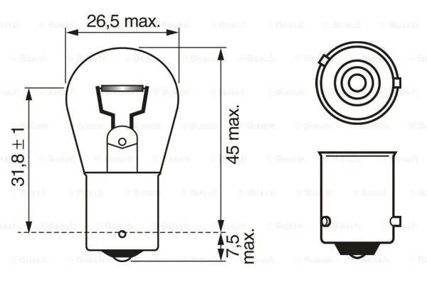 Pære 12V PY21W Pure Light Bosch 
