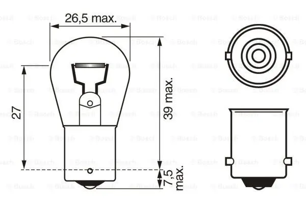 Pære 12V R18W Pure Light Bosch 