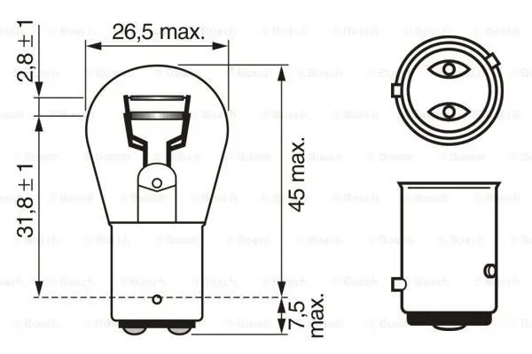 Pære 12V P21/4W Pure Light Bosch 