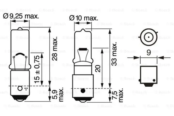 Pære 12V H6W Pure Light Bosch 