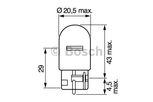 Pære 12V W21W Pure Light Bosch 