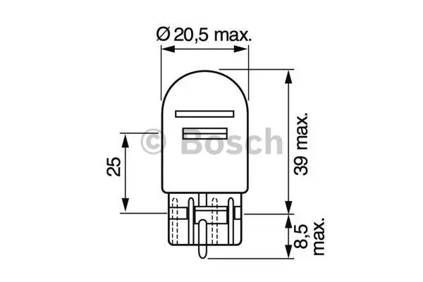 Pære 12V W21/5W Pure Light Bosch 
