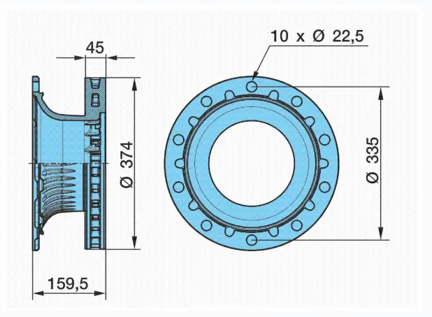 Bremseskive BPW Ecoplus TSB3709 BPW 