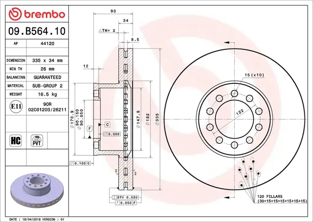 Bremseskive MAN BREMBO 